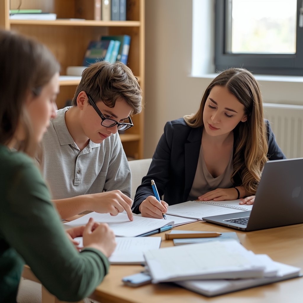 lucid origin a professional photo of a college student working on advanced maths problems wit 0